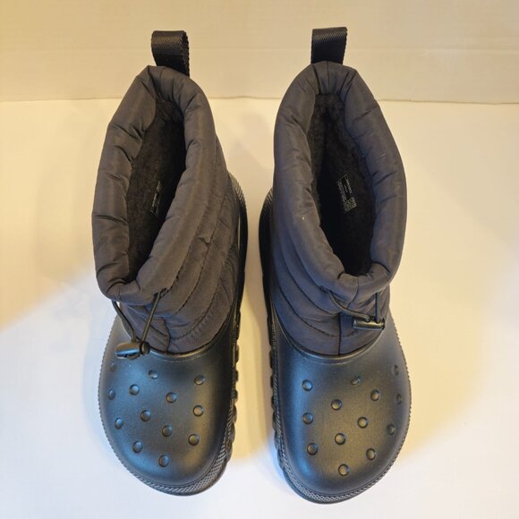 Crocs Black Snow Boots Duet Max - Fuzz Lined Waterproof Size 5 M/ 7 W - Picture 9 of 9